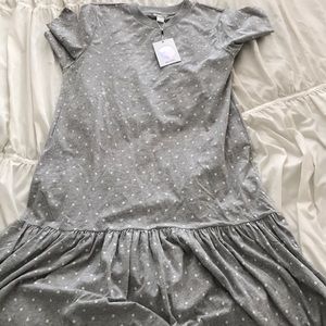 Full length dress with drop hem